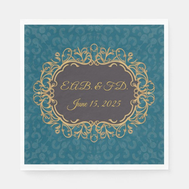 Regency style monogram serviette Regencycore Napkin (Front)