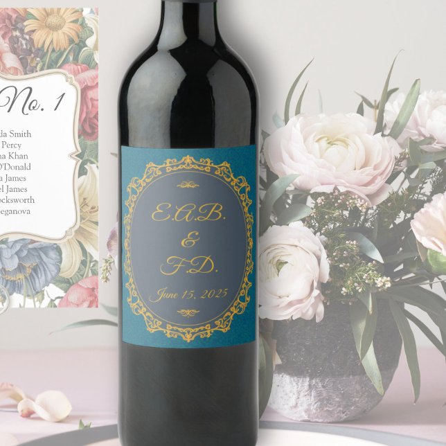 Regency style monogrammed Regencycore era Wine Label (Creator Uploaded)
