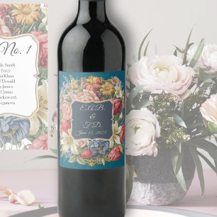 Regency style monogrammed Regencycore era Wine Label