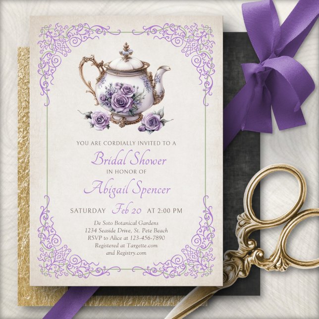 Regency Tea Party Bridal Shower Invitation (Creator Uploaded)
