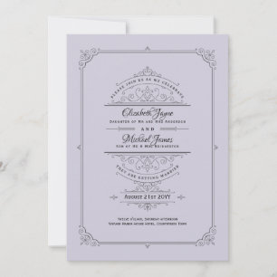 Regency Wedding Invitations Vintage Lavender