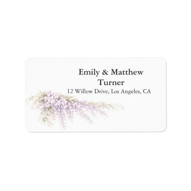 Regency Wisteria Wedding Label (Front)