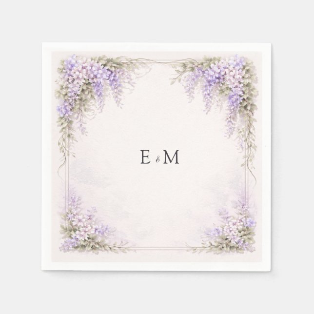 Regency Wisteria Wedding Napkin (Front)