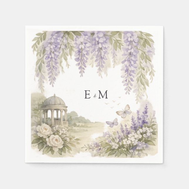 Regency Wisteria Wedding Napkin (Front)