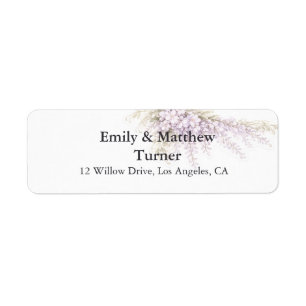 Regency Wisteria Wedding Return Address Label