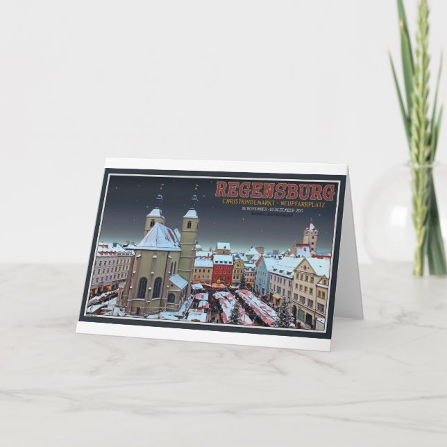 Regensburg Christkindlmarkt on the Neupfarrplatz Holiday Card (Front)
