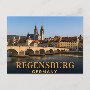 Regensburg Germany Historic River Travel Destinati Postcard