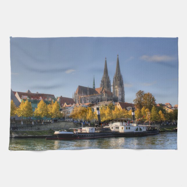 Regensburg , Germany Tea Towel (Horizontal)