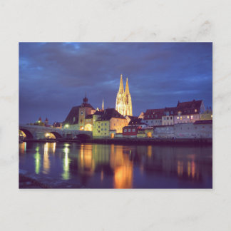 Regensburg postcard at night