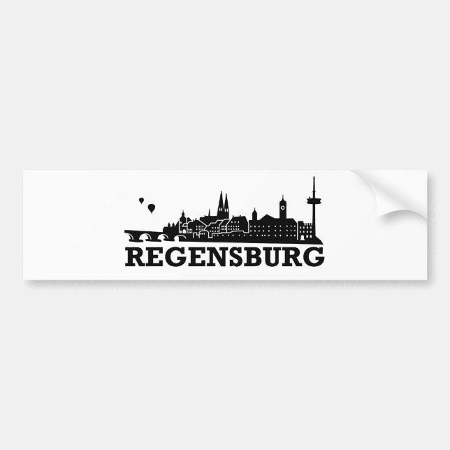 Regensburg Skyline Bumper Sticker (Front)