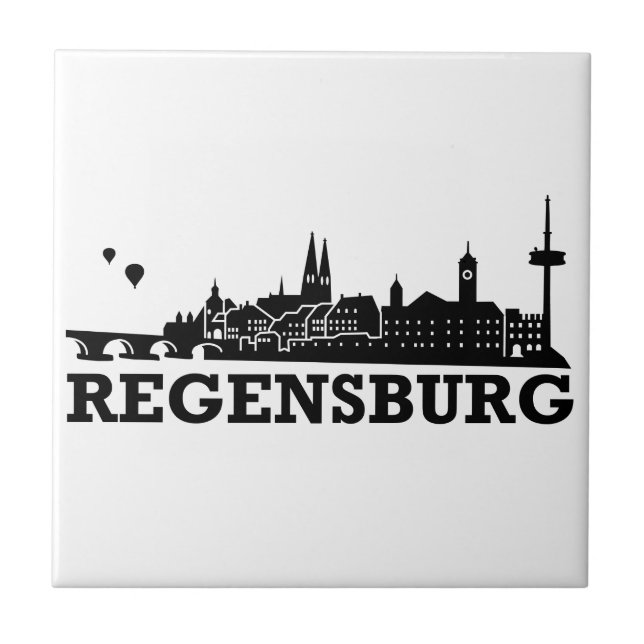 Regensburg Skyline Ceramic Tile (Front)