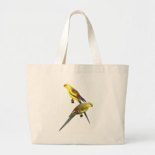 Regent Parrot Pair - Polytelis anthopeplus Large Tote Bag