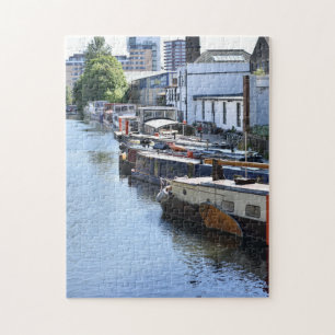 Regent's Canal Boats London United Kingdom UK Jigsaw Puzzle