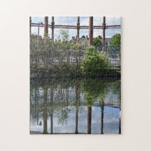 Regent's Canal Reflection Islington London England Jigsaw Puzzle