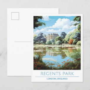 Regents Park London England Art Vintage Travel Postcard