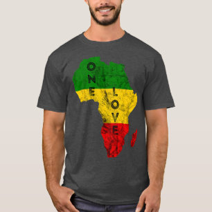 Reggae Africa Map Rasta Regae Music Rastafari Afri T-Shirt
