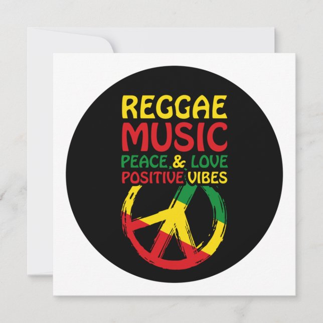 Reggae and Peace Symbol with positive quotes (Front)