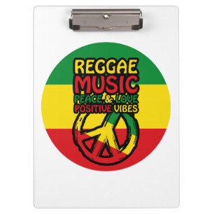 Reggae and Peace Symbol with positive quotes Clipboard