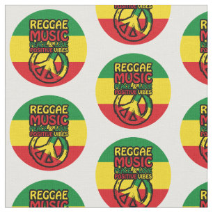 Reggae and Peace Symbol with positive quotes Fabric