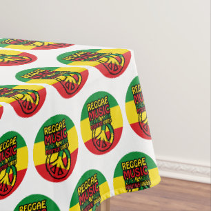 Reggae and Peace Symbol with positive quotes Tablecloth