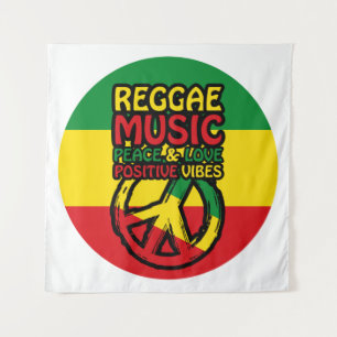 Reggae and Peace Symbol with positive quotes Tapestry