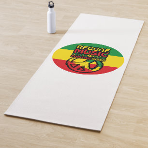 Reggae and Peace Symbol with positive Yoga Mat