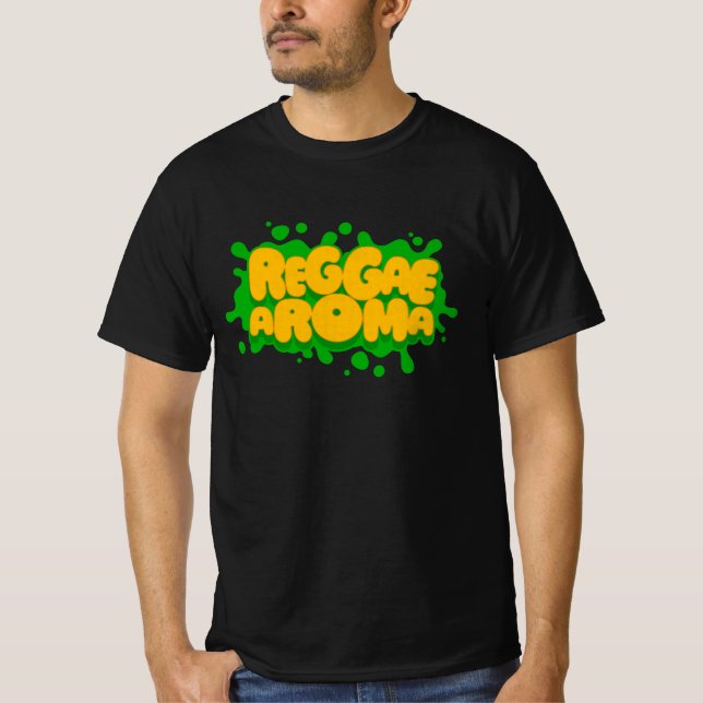 Reggae Aroma Splash Typography Reggae T-Shirt (Front)