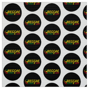 Reggae art with positive words Peace and Love Fabric