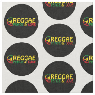Reggae art with positive words Peace and Love Fabric