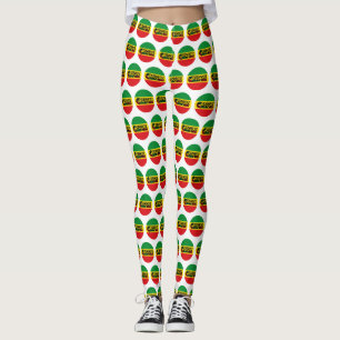 Reggae art with positive words Peace and Love Leggings