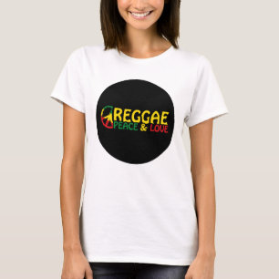 Reggae art with positive words Peace and Love T-Shirt