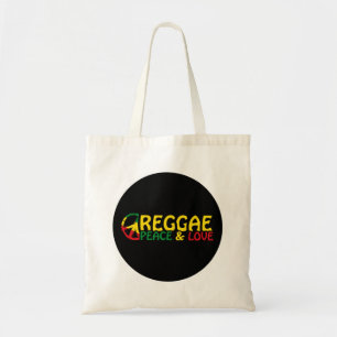 Reggae art with positive words Peace and Love Tote Bag