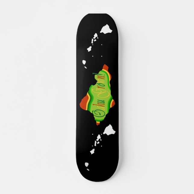 Reggae coloured Oahu  skateboard (Front)