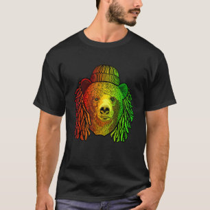 Reggae Cool Grizzly Bear Dreads Dreadlocks Rasta T-Shirt