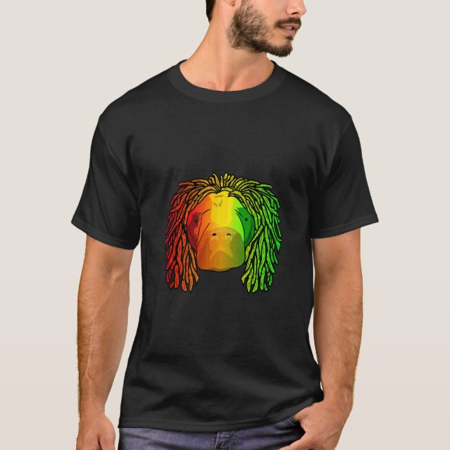 Reggae Cool Manatee Dreadlocks Dreadlocks Rasta T-Shirt (Front)