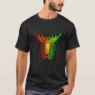 Reggae Cool Moose Dreadlocks Rasta Dreads Rastafar T-Shirt
