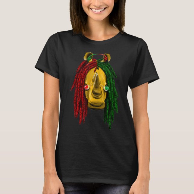 Reggae  Cool Rhino  Dreadlocks  Dreadlocks  Rasta  T-Shirt (Front)