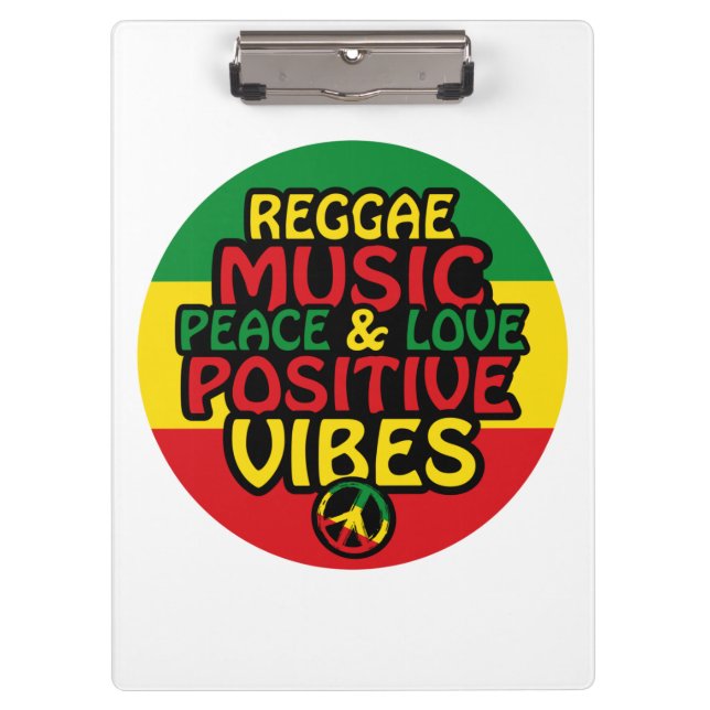 Reggae design with positive quotes and reggae flag clipboard (Front)
