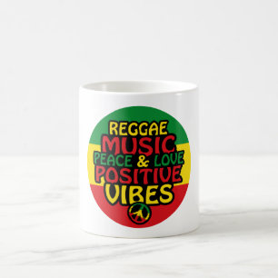 Reggae design with positive quotes and reggae flag coffee mug