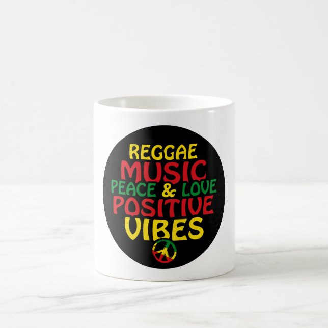 Reggae design with positive quotes and reggae flag coffee mug (Center)