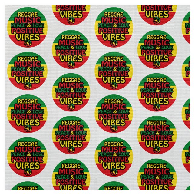 Reggae design with positive quotes and reggae flag fabric (Swatch)