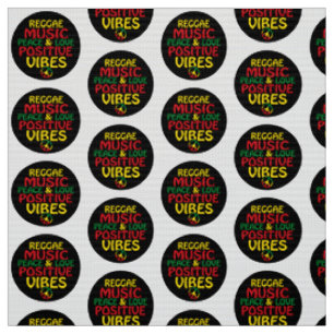 Reggae design with positive quotes and reggae flag fabric