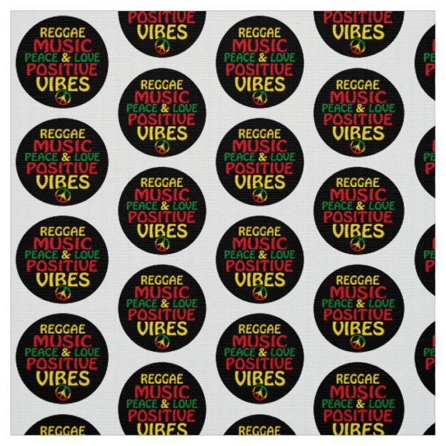 Reggae design with positive quotes and reggae flag fabric (Swatch)