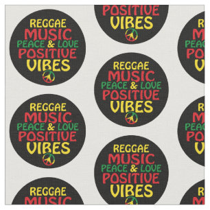 Reggae design with positive quotes and reggae flag fabric