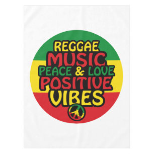 Reggae design with positive quotes and reggae flag tablecloth