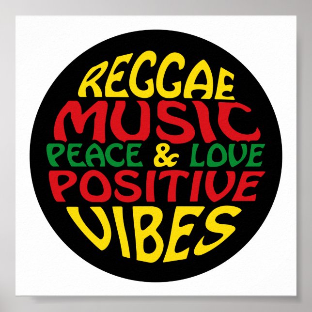 Reggae design with positive sayings and quotes poster (Front)