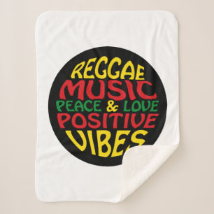 Reggae design with positive sayings and quotes sherpa blanket