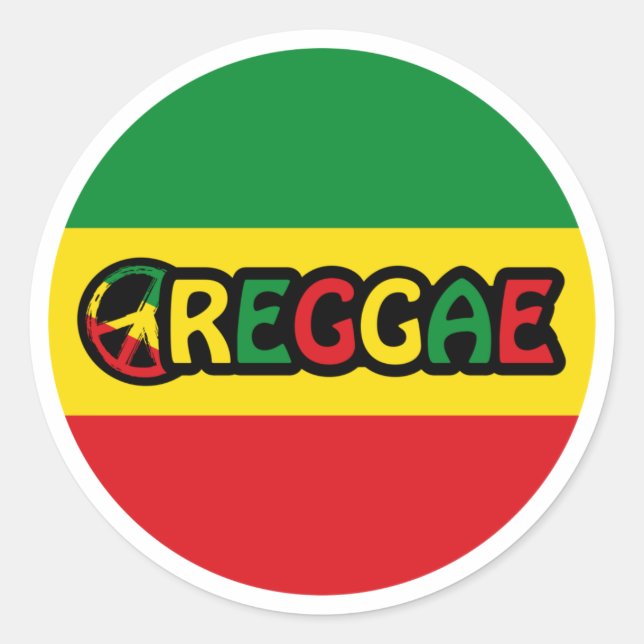 Reggae design with reggae flag colours classic round sticker (Front)