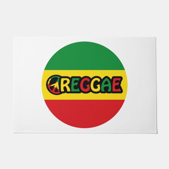 Reggae design with reggae flag colours doormat (Front)