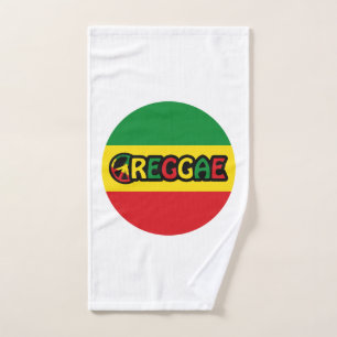 Reggae design with reggae flag colours hand towel